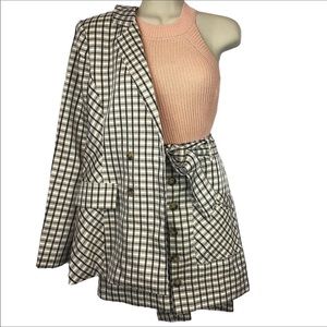 EXPRESS X Negin Mirsalehi plaid boyfriend Blazer